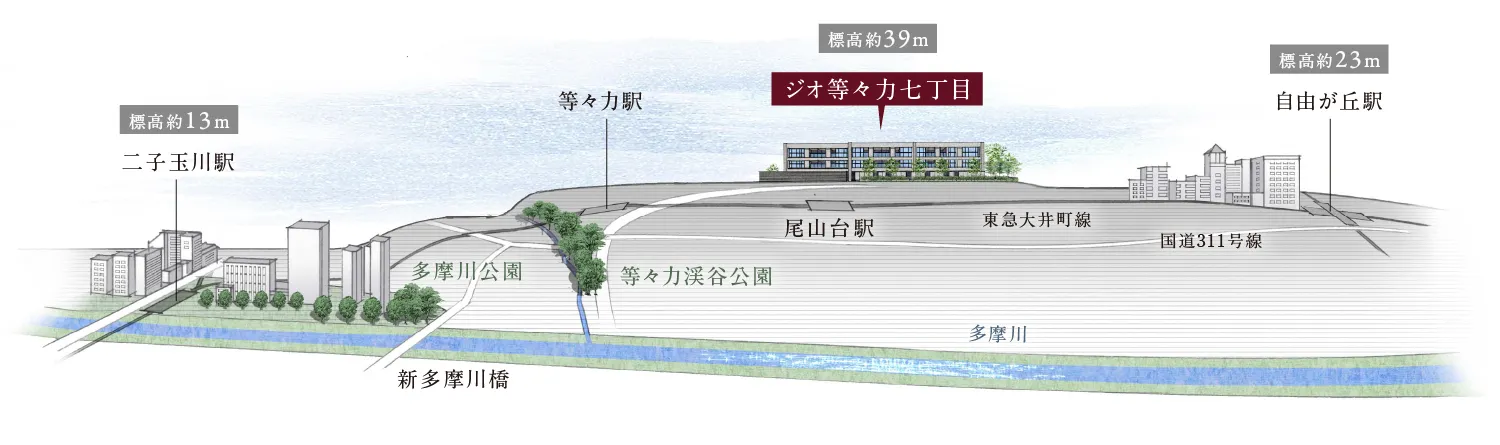 標高イメージイラスト