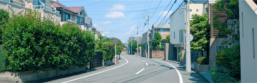 現地周辺の街並み
