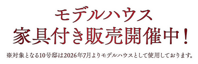 モデルハウス家具付き販売開催中！
