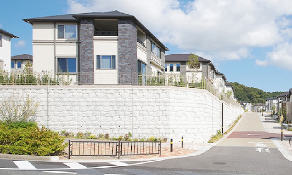 自然石調の擁壁