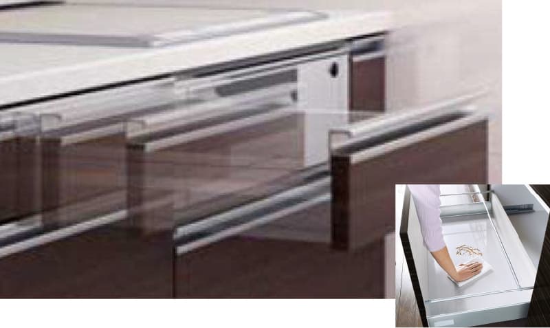 高級ソフトクロージング機能付きスライド収納