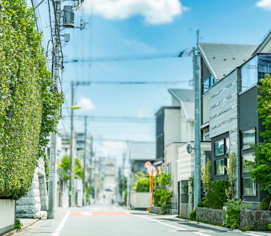 現地周辺の街並み