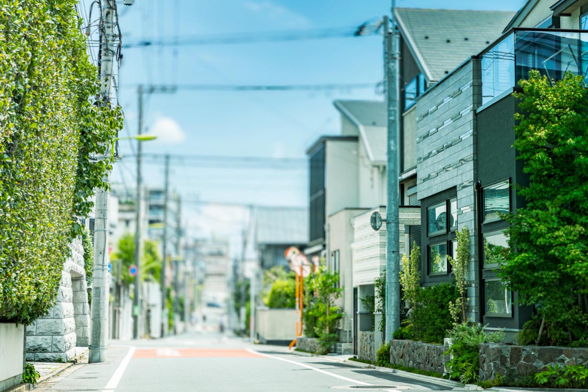 現地周辺の街並み
