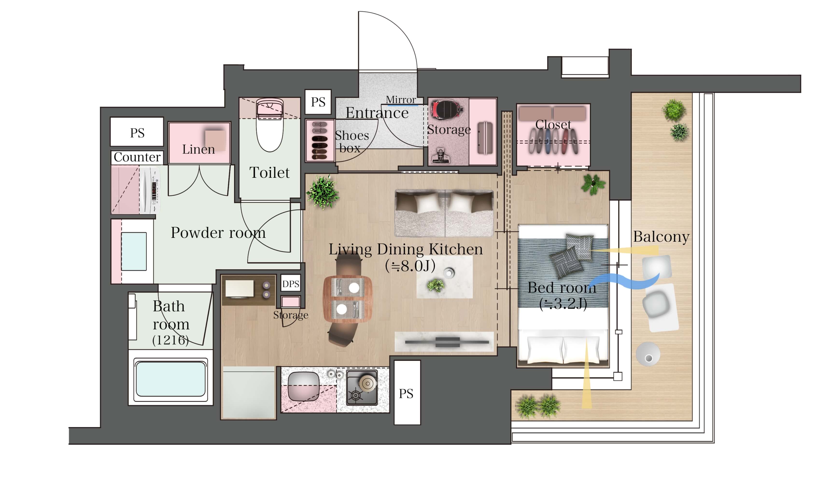 Btype イラスト間取り
