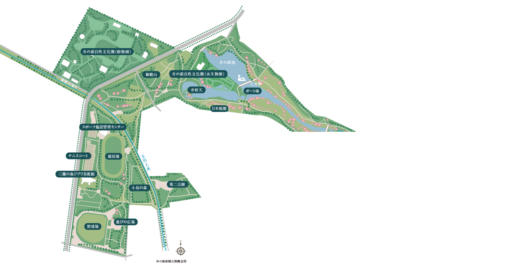 井の頭恩賜公園の地図