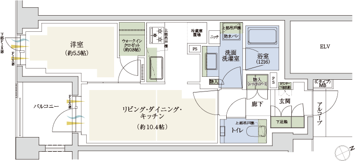 Cタイプの間取図