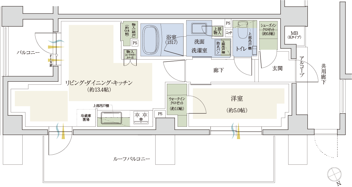 Cタイプの間取図