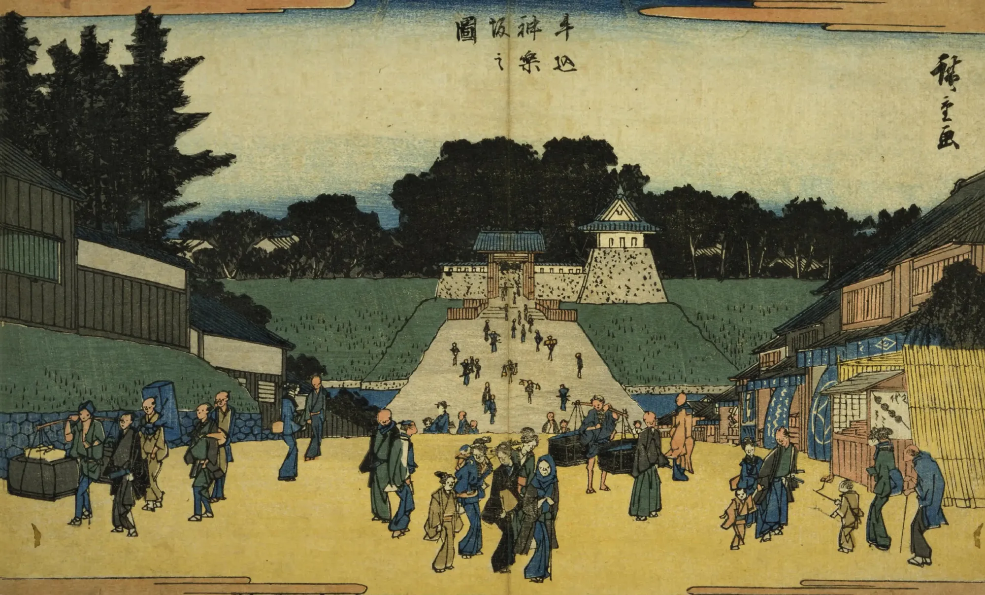 広重『牛込神楽坂之図』