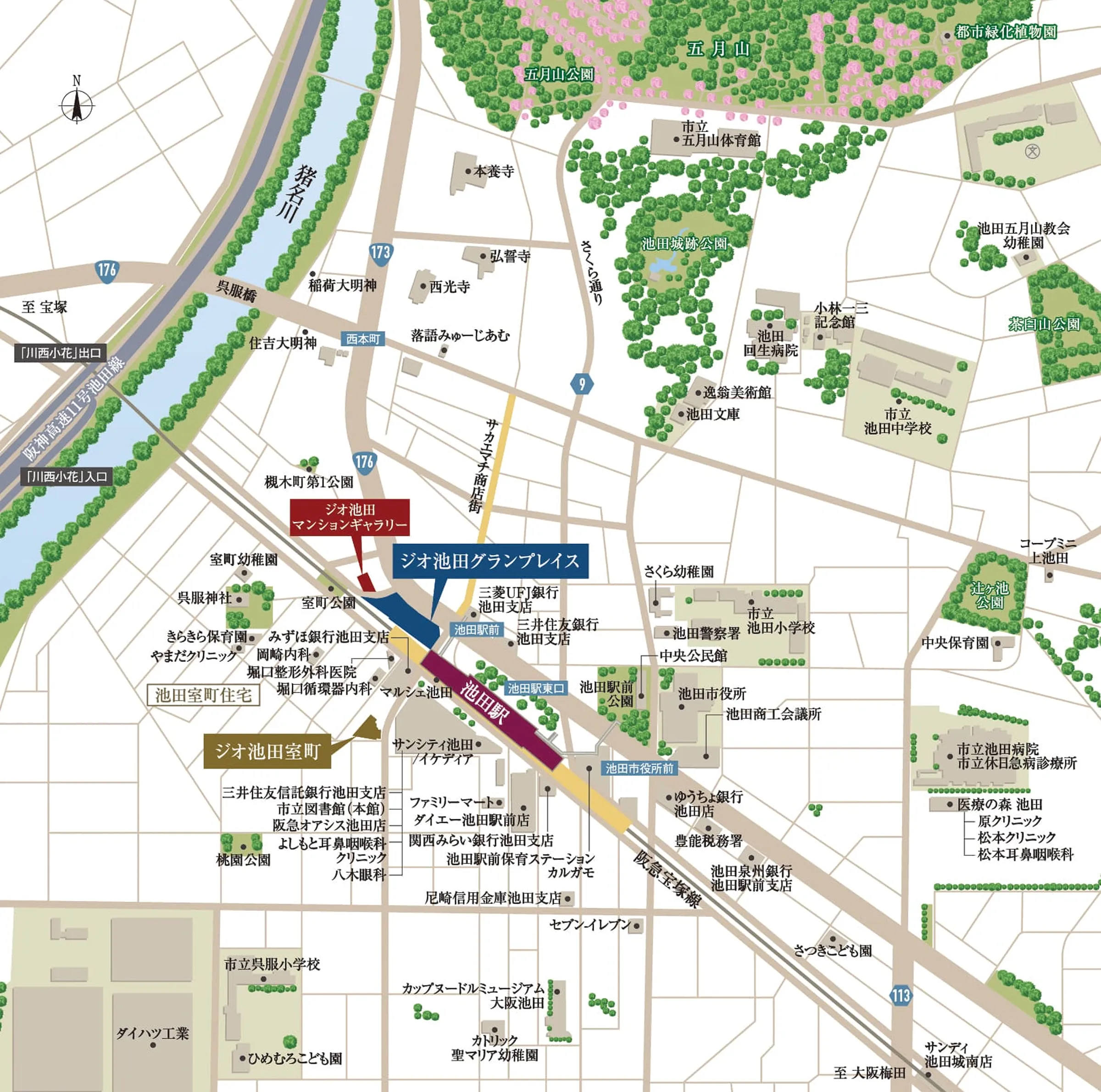 現地・マンションギャラリー周辺マップ