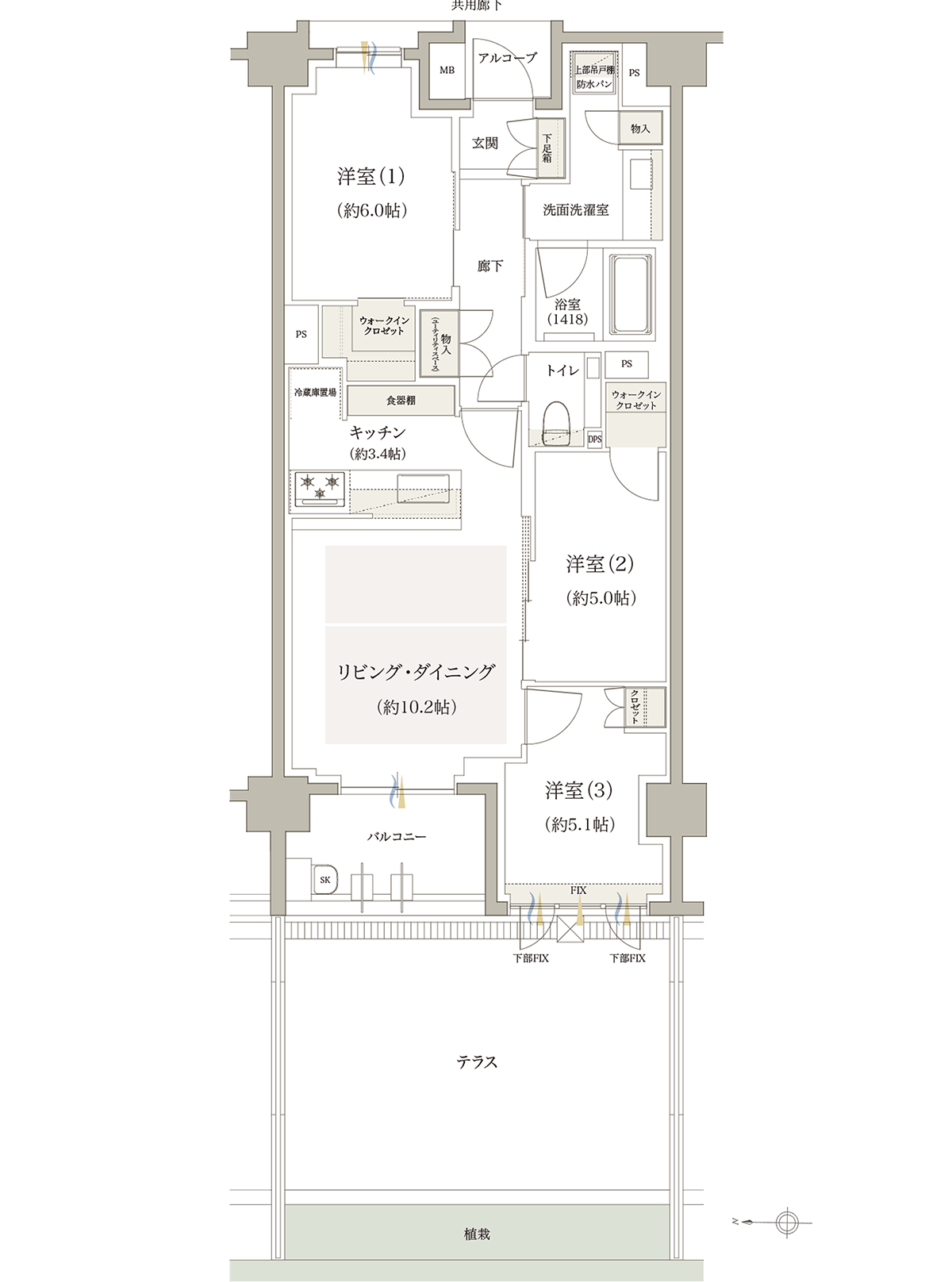 C1タイプ 間取りイラスト