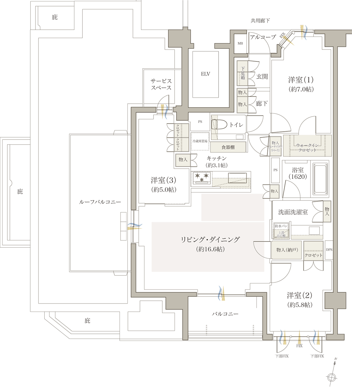 Pタイプ 間取りイラスト