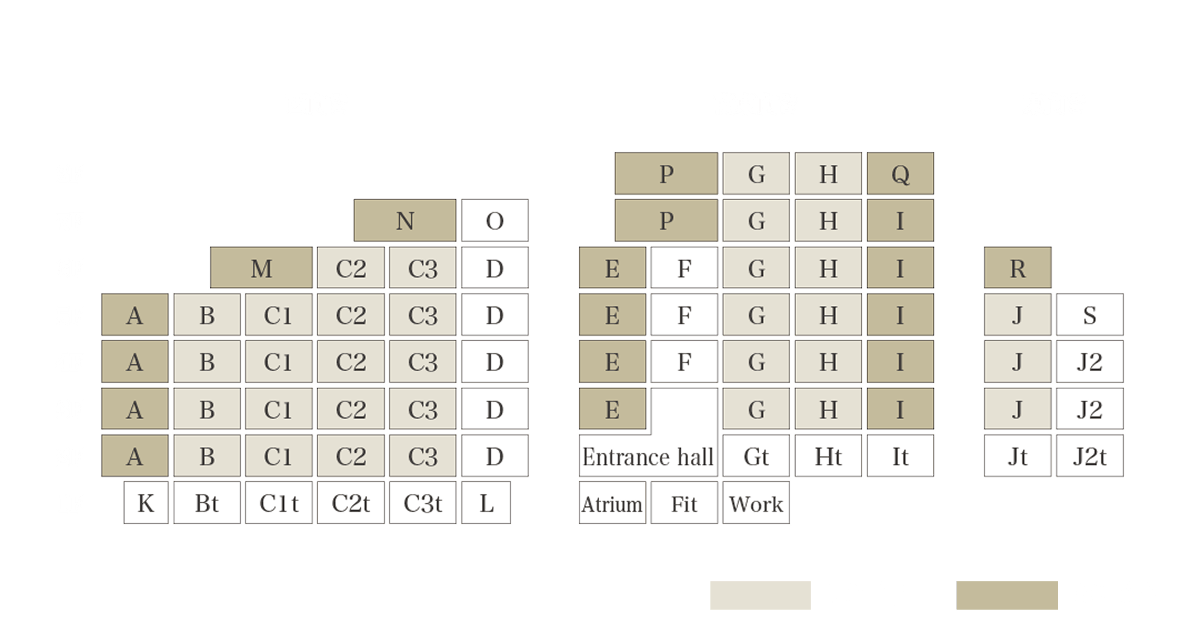 住戸タイプの配置を示す配棟図