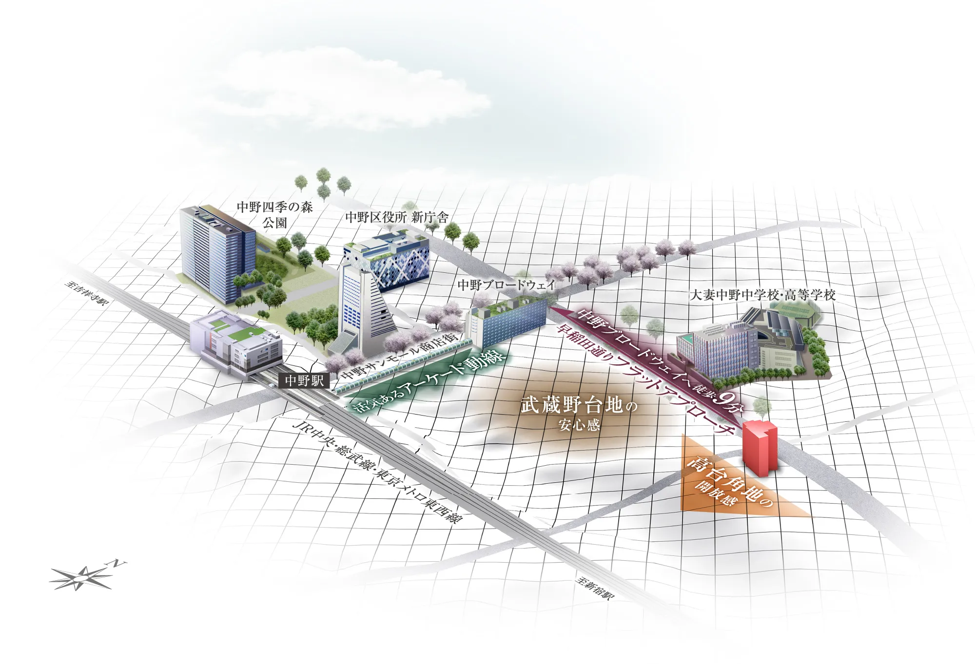 現地周辺標高概念図