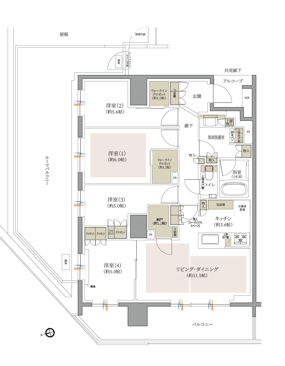 Lタイプ間取り図