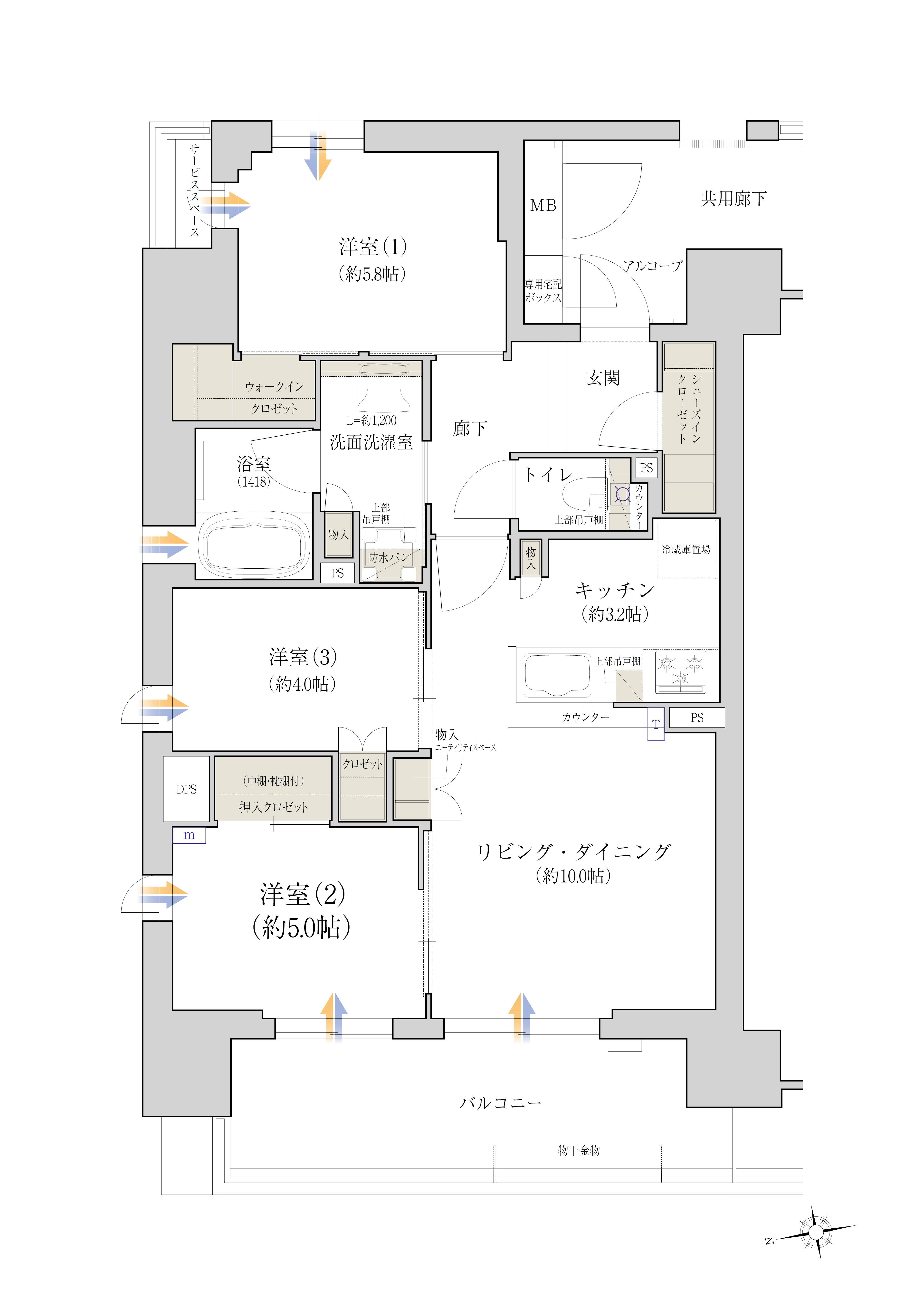 A2 typeの間取り図