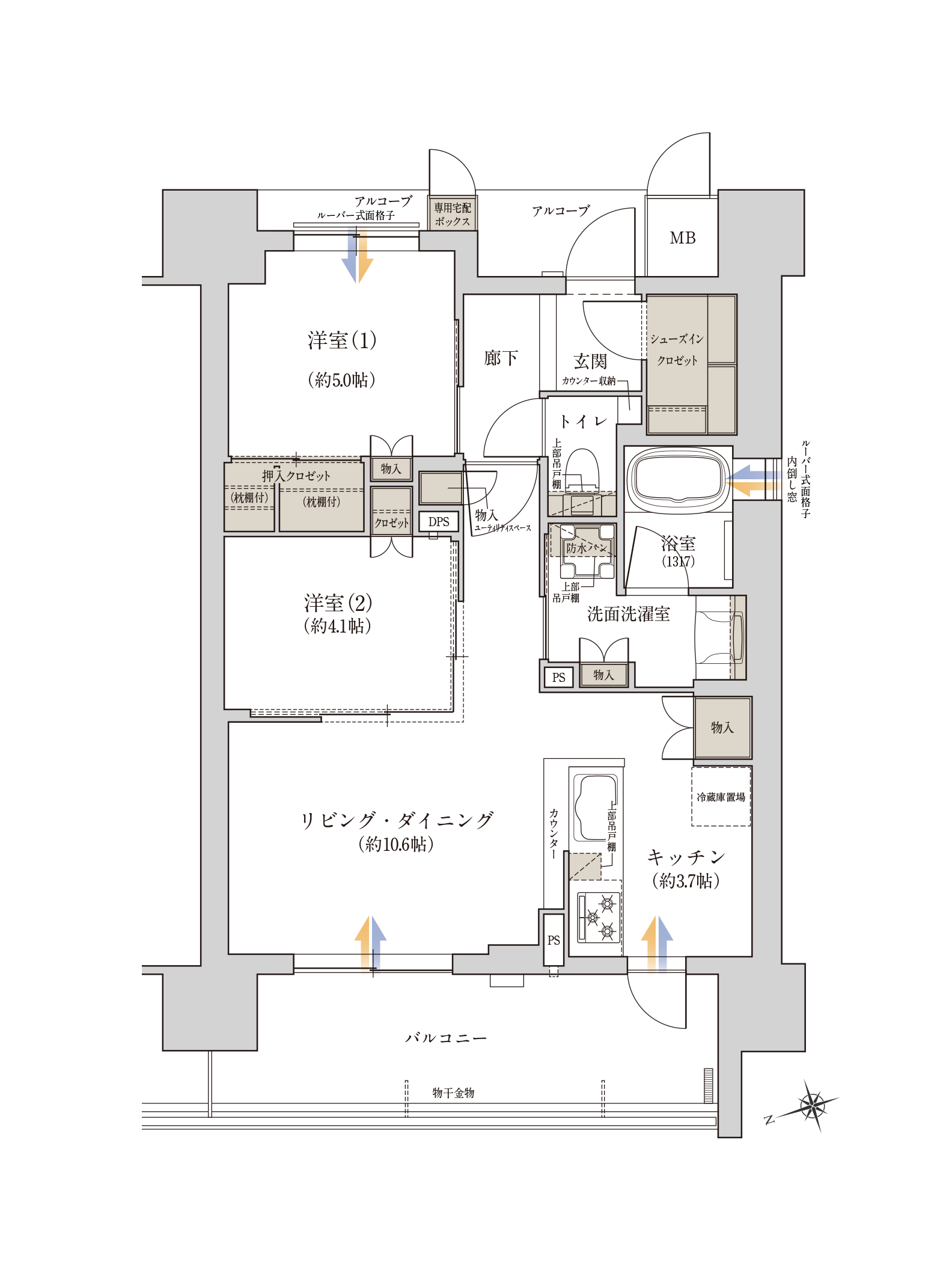 C typeの間取り図