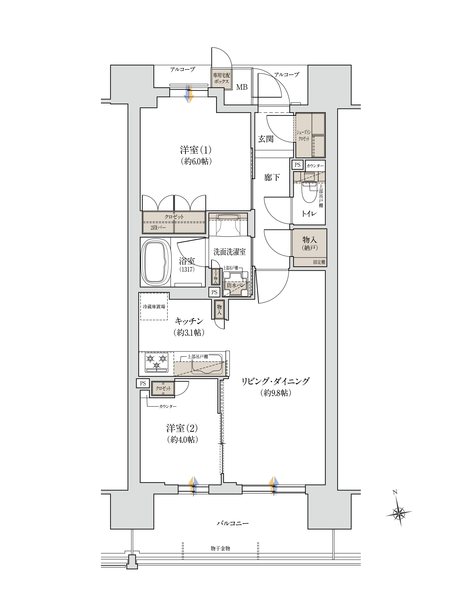 E typeの間取り図