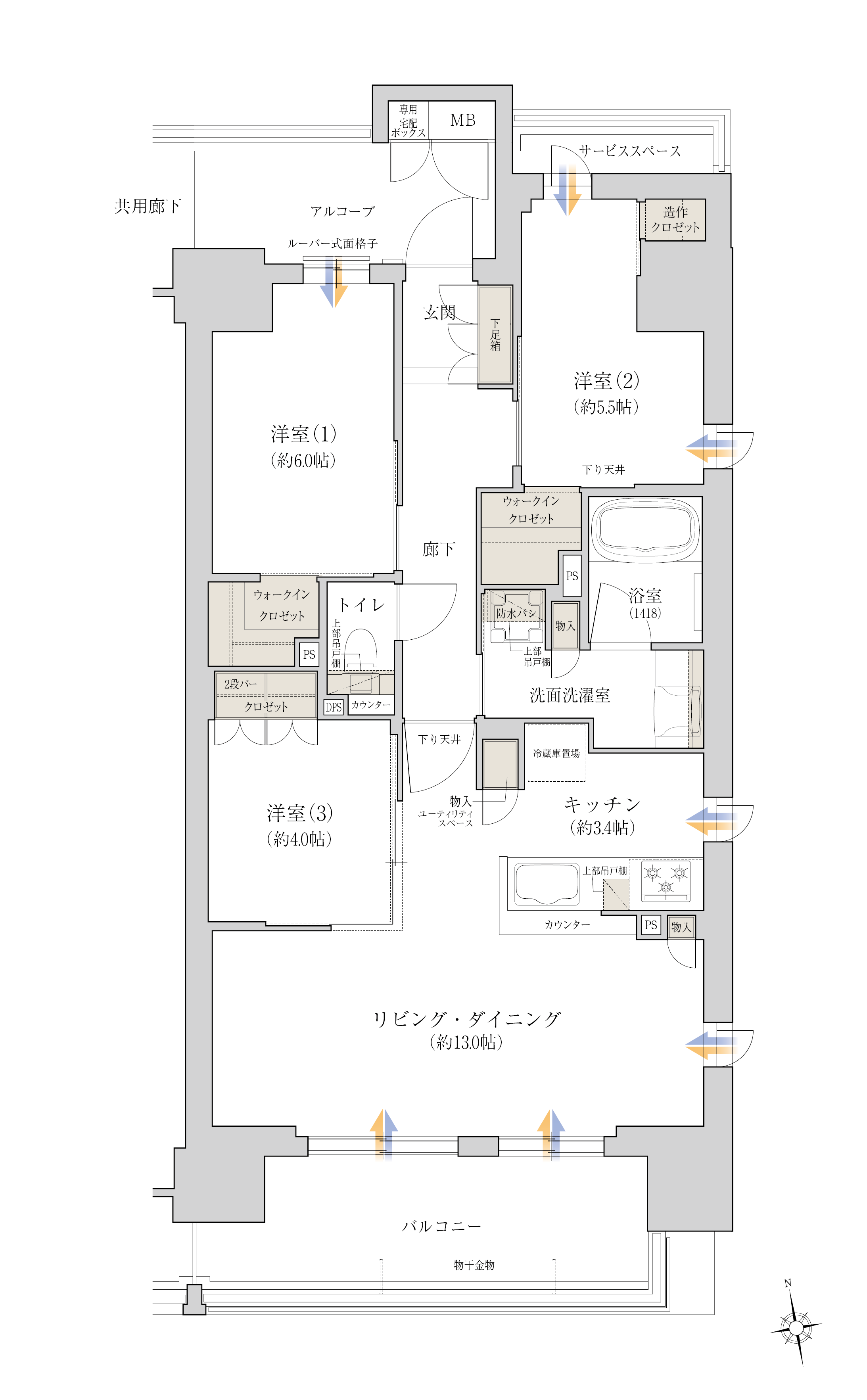 G2 typeの間取り図