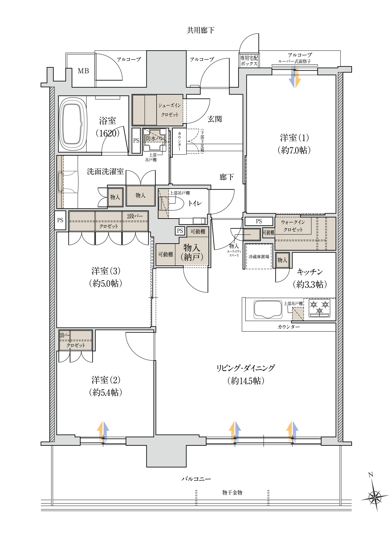 B typeの間取り図