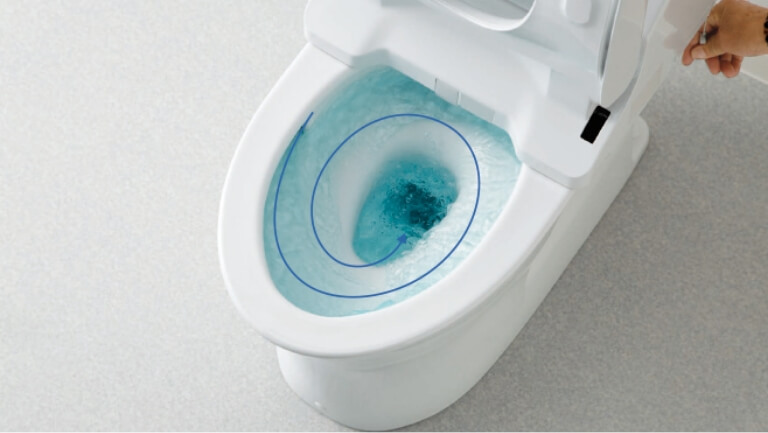 トイレの流れる写真