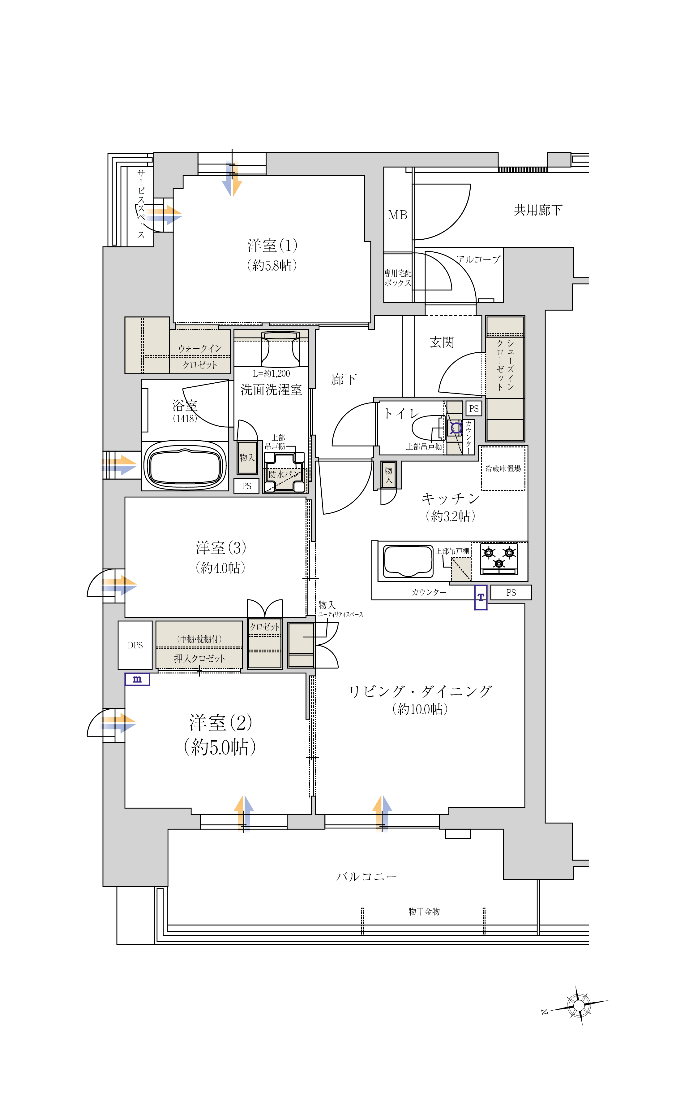 A2 typeの間取り図