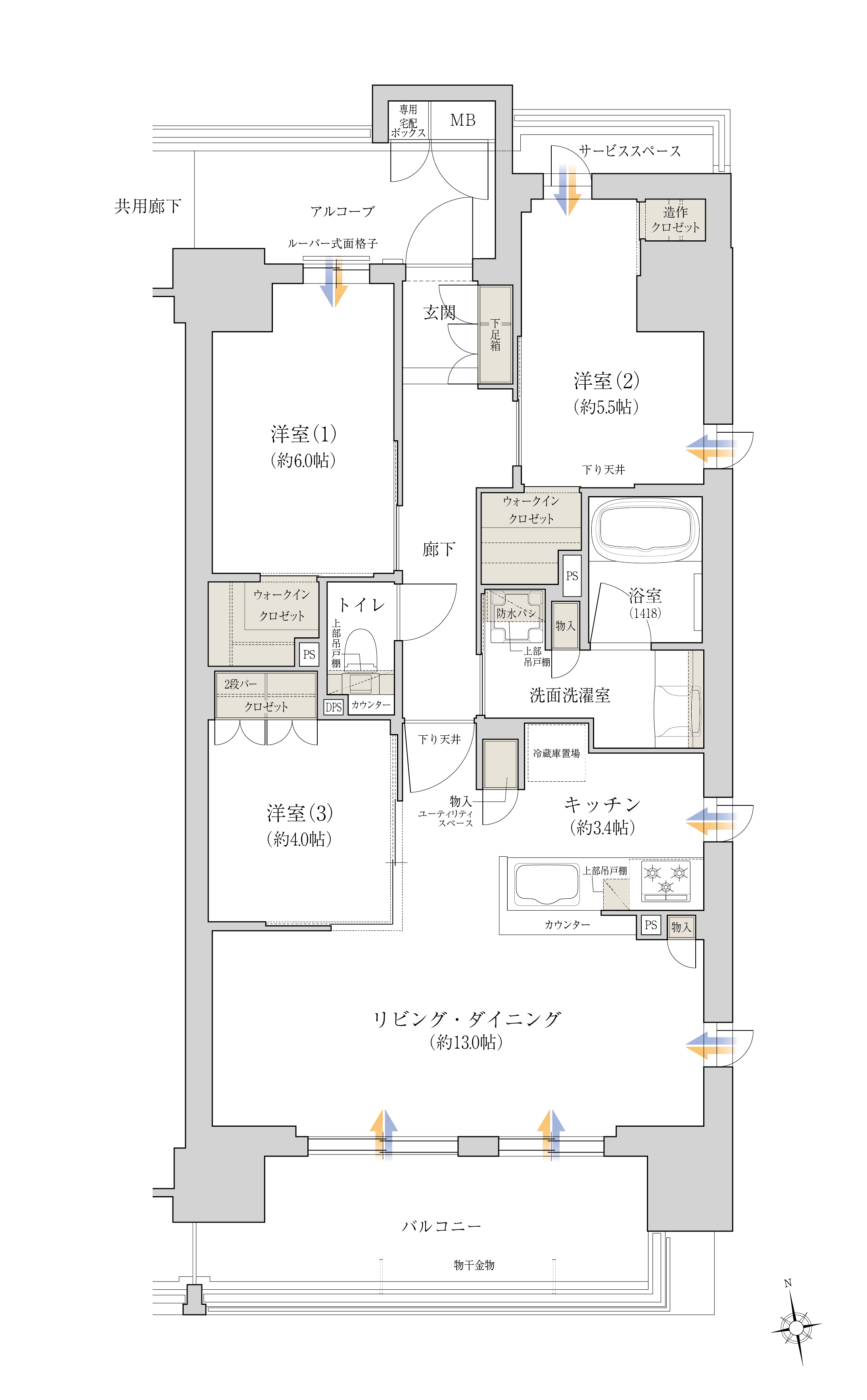 G2 typeの間取り図