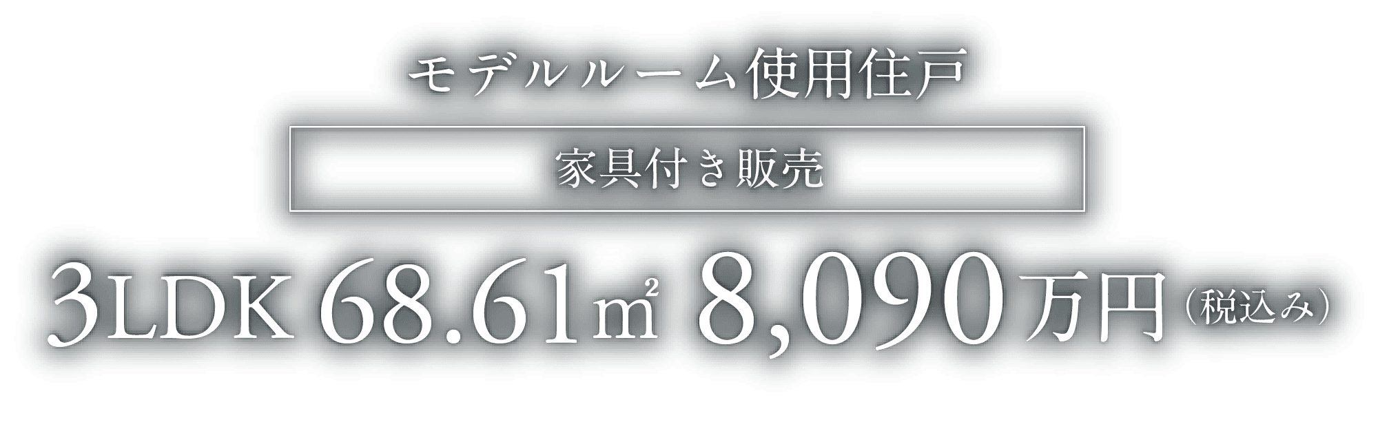 モデルルーム使用住戸​ 家具付き販売 3LDK 68.61㎡ 8,090万円（税込み）