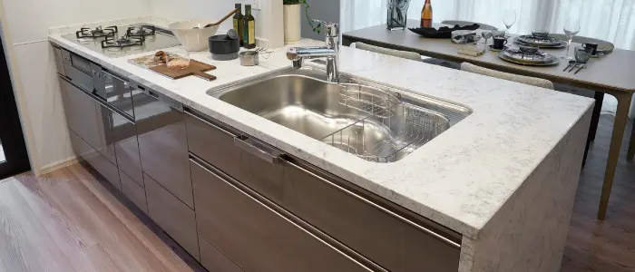 キッチン天板一体型フラットカウンター