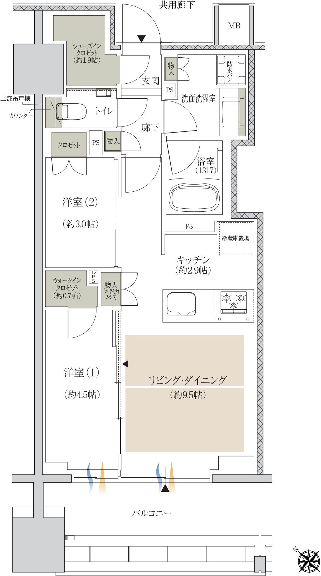 Dタイプの間取図