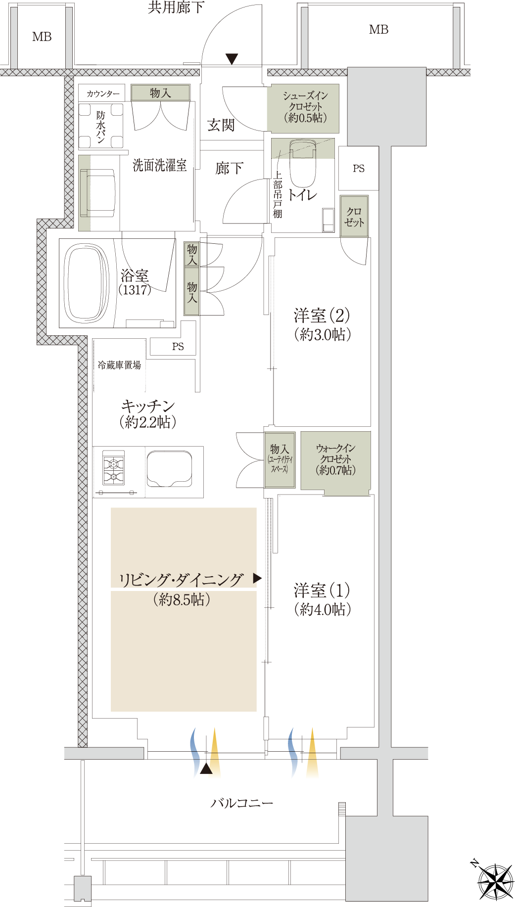 Eタイプの間取図