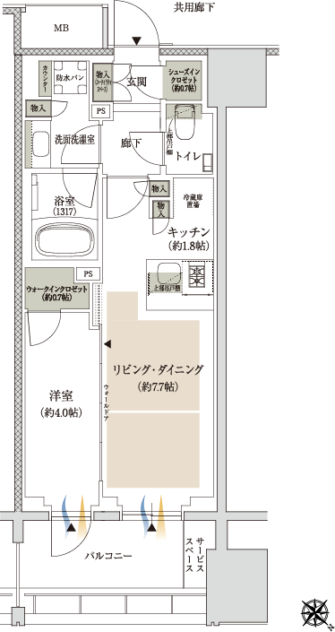 Iタイプの間取図