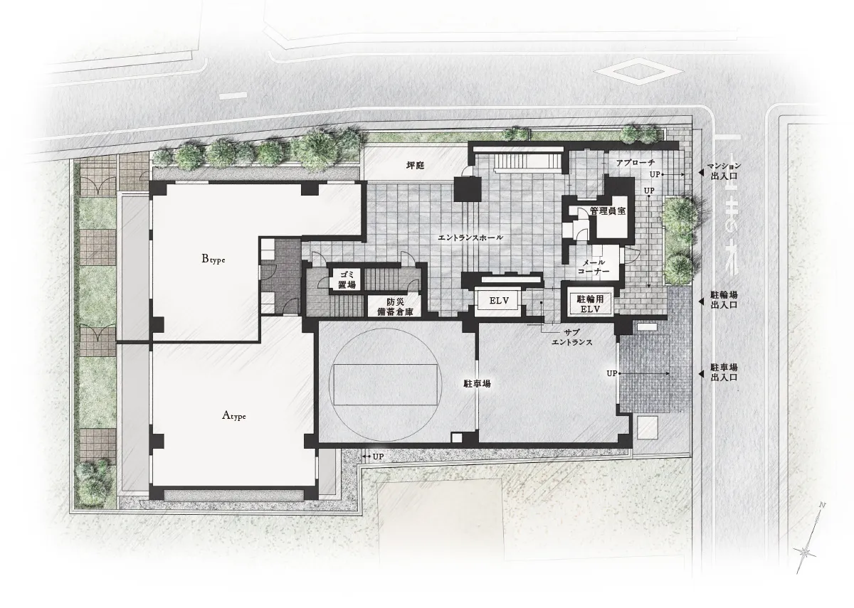 敷地配置イラスト