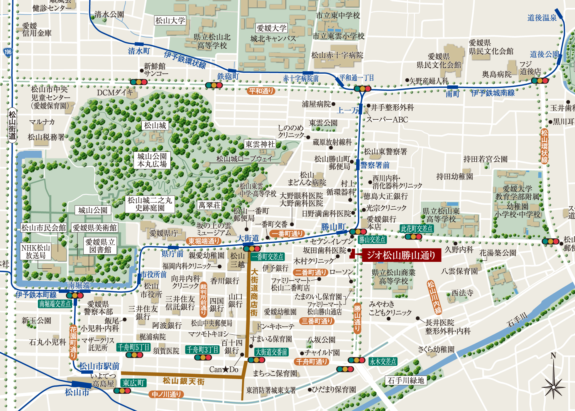 ジオ松山勝山通り 現地案内図