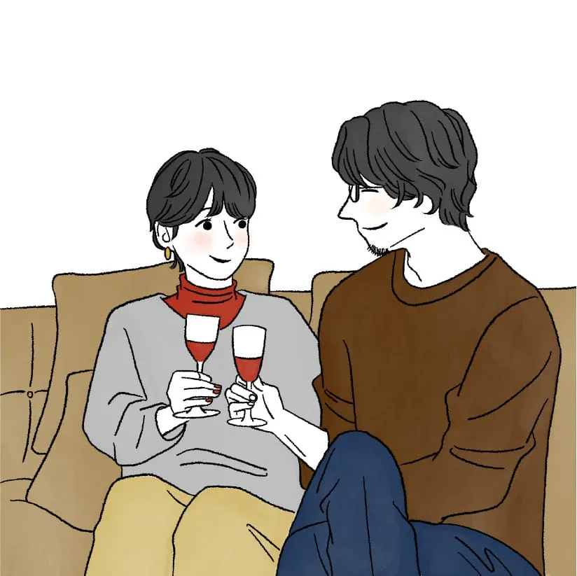 仕事終わりは仲良くゆったりお酒を