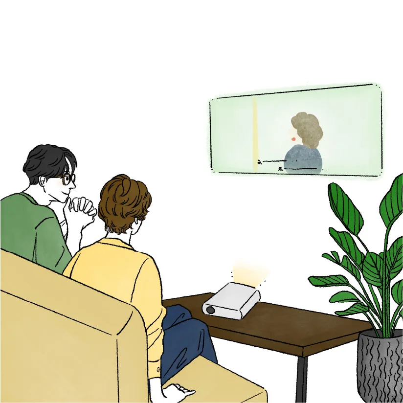 プロジェクターを活用してリビングでプチ映画館