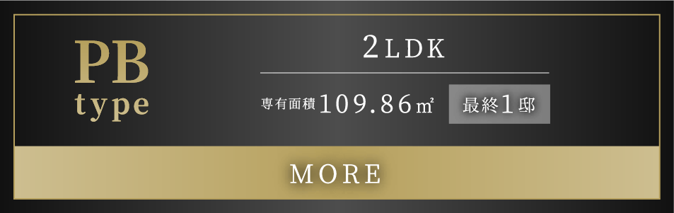 PBtype 2LDK 専有面積109.86㎡ 最終1邸