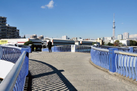 小名木川上にクロス型に架かる
「小名木川クローバー橋」